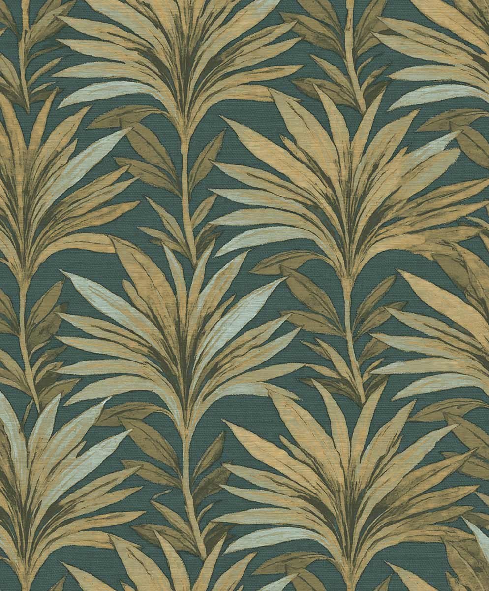 Carta da parati foglie di palma materica verde