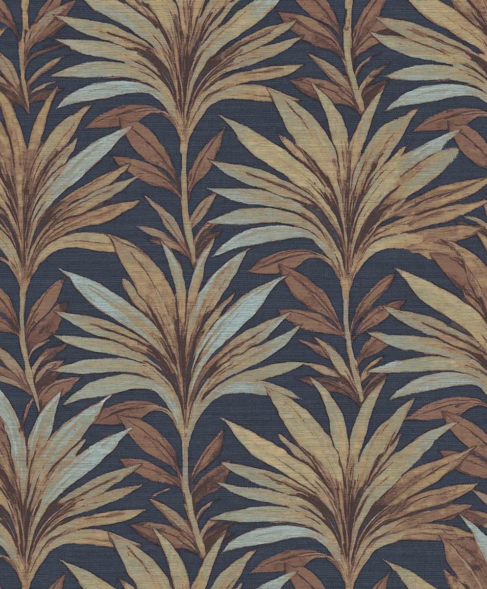 Carta da parati foglie di palma materica grigio